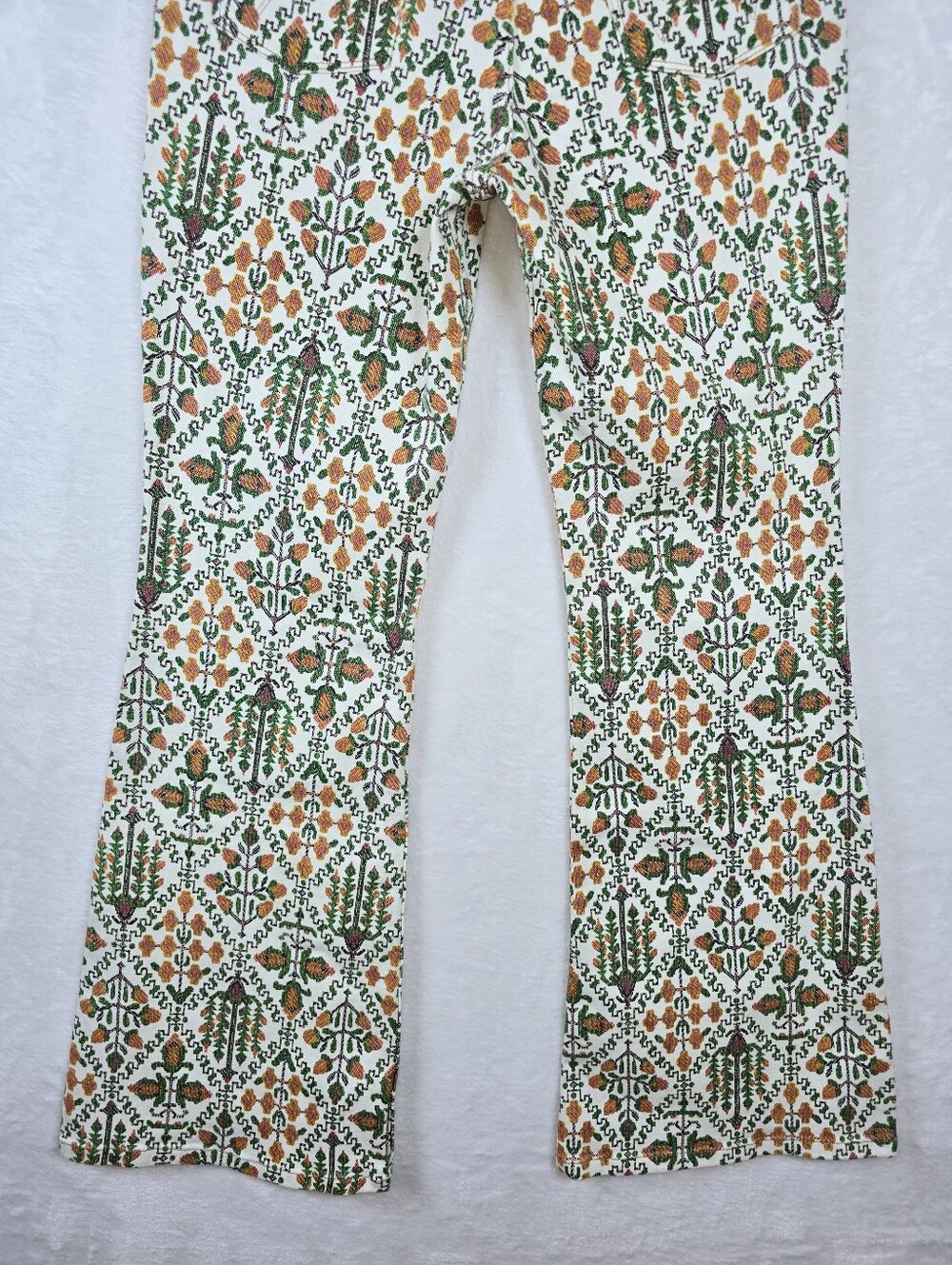 Wrangler High Rise Fierce Flare Jeans Vintage Garden 2x32 Boho Western 70s Retro - Picture 9 of 16